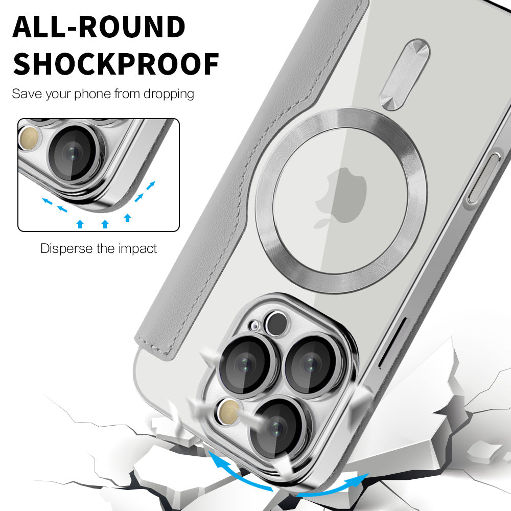 Funda MagSafe para Apple iPhone 16 Pro Max, Techsuit, SmartMag Book, Gris
