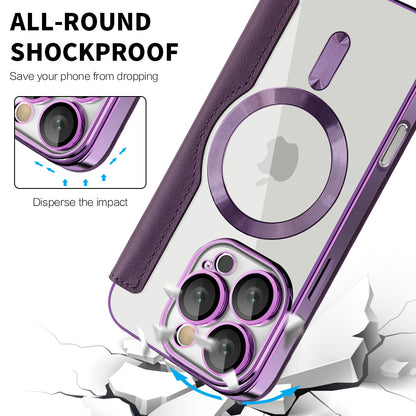 Funda MagSafe para Apple iPhone 16 Pro Max, Techsuit, SmartMag Book, Morado