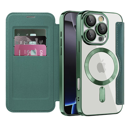Funda MagSafe para Apple iPhone 16 Pro Max, Techsuit, SmartMag Book, Verde