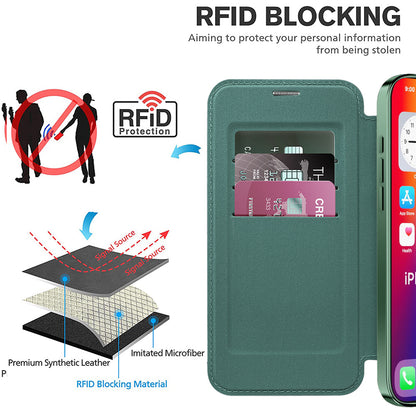 Funda MagSafe para Apple iPhone 16 Pro Max, Techsuit, SmartMag Book, Verde