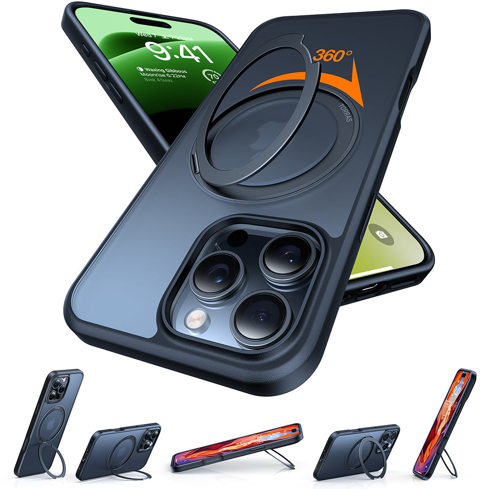 Funda MagSafe para Apple iPhone 16 Pro Max, Torras, Ostand Pro, Negra