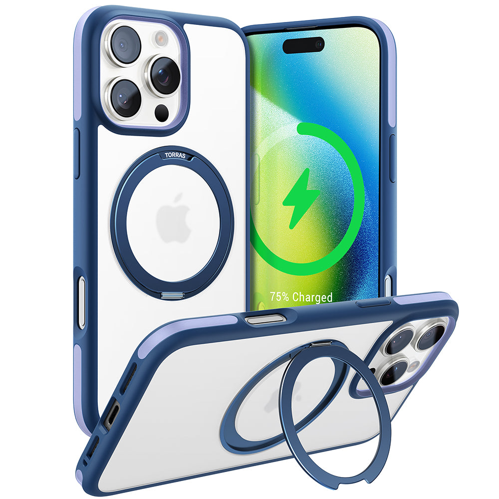 Funda MagSafe para Apple iPhone 16 Pro Max, Torras, Ostand R Fusion, Azul Marino