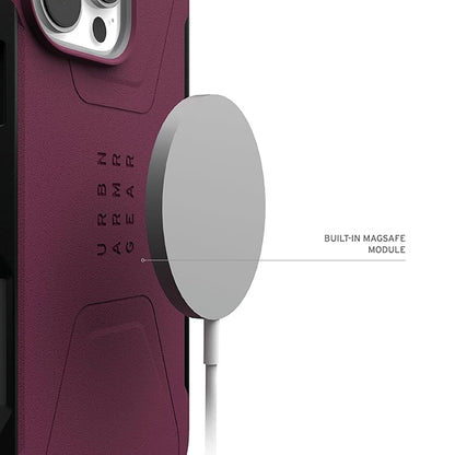 Funda MagSafe para Apple iPhone 16 Pro Max, Urban Armor Gear, Civilian, Granate