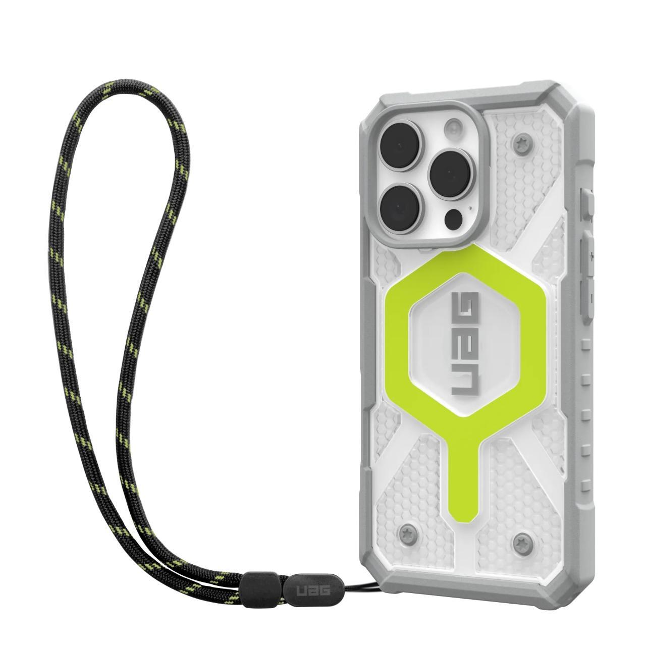Funda MagSafe para Apple iPhone 16 Pro Max, Urban Armor Gear, Pathfinder Clear con Cordón, Verde