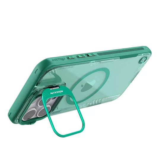 Funda MagSafe para Apple iPhone 16 Pro, Nillkin, Iceblade Prop (con recorte para cámara), Verde