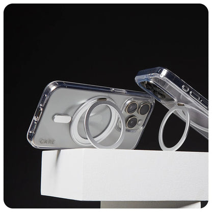 Funda MagSafe para Apple iPhone 16 Pro, PanzerGlass, con soporte Kickstand, Transparente Plateada
