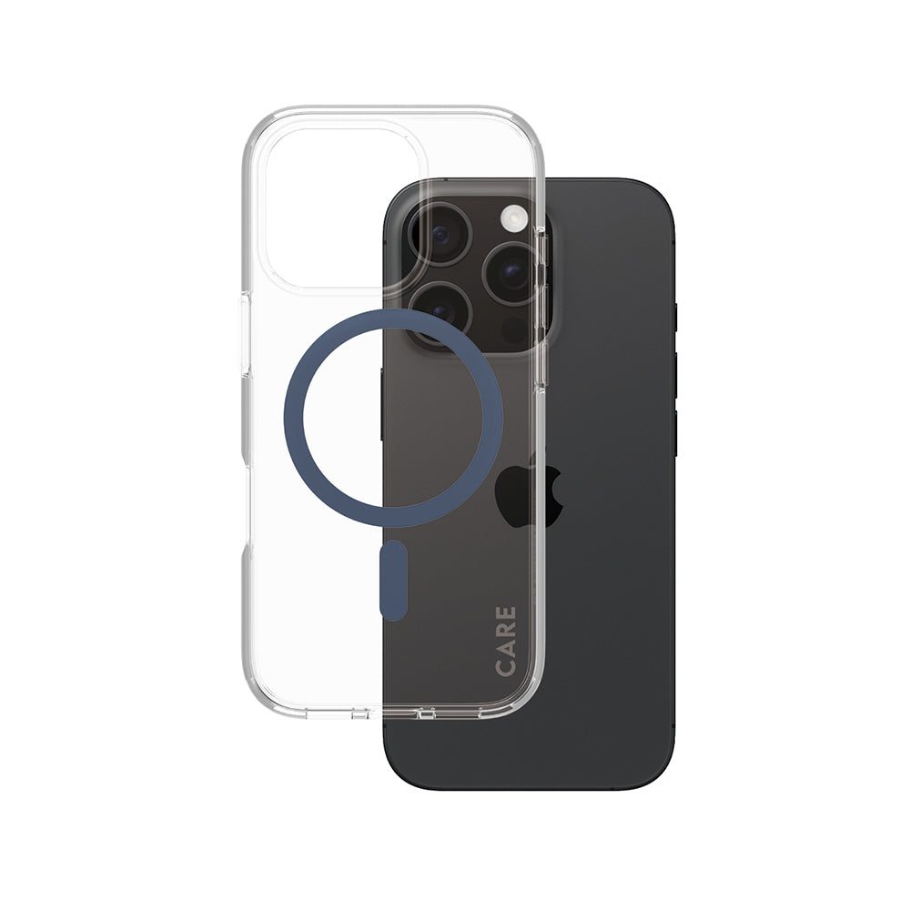 Funda MagSafe para Apple iPhone 16 Pro, PanzerGlass, Care Urban Combat, Transparente Azul