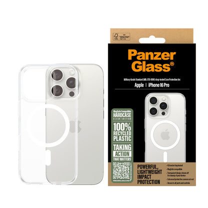 Funda MagSafe para Apple iPhone 16 Pro, PanzerGlass, HardCase, Transparente Blanca