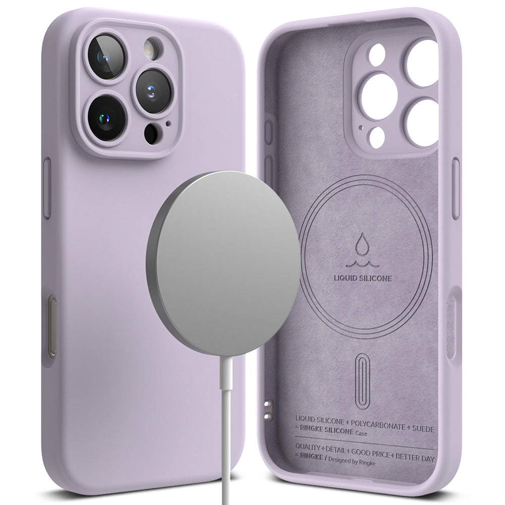 Funda MagSafe para Apple iPhone 16 Pro, Ringke, Silicona, Morado