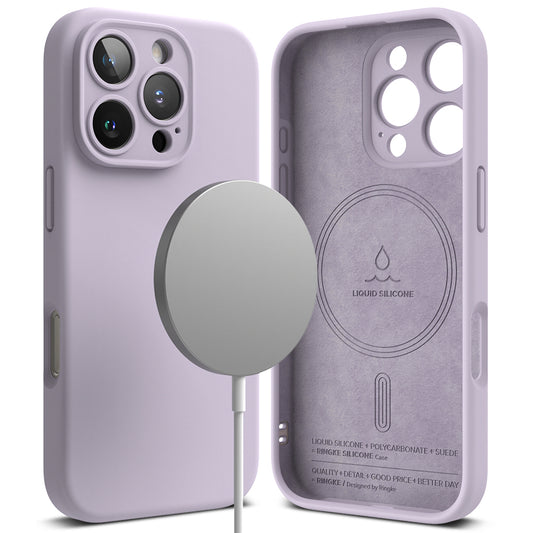 Funda MagSafe para Apple iPhone 16 Pro, Ringke, Silicona, Morado