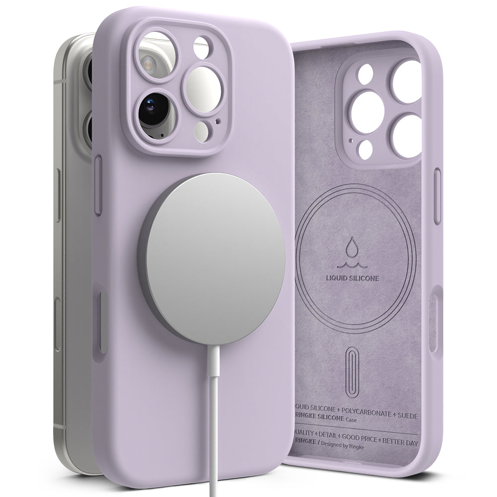 Funda MagSafe para Apple iPhone 16 Pro, Ringke, Silicona, Morado
