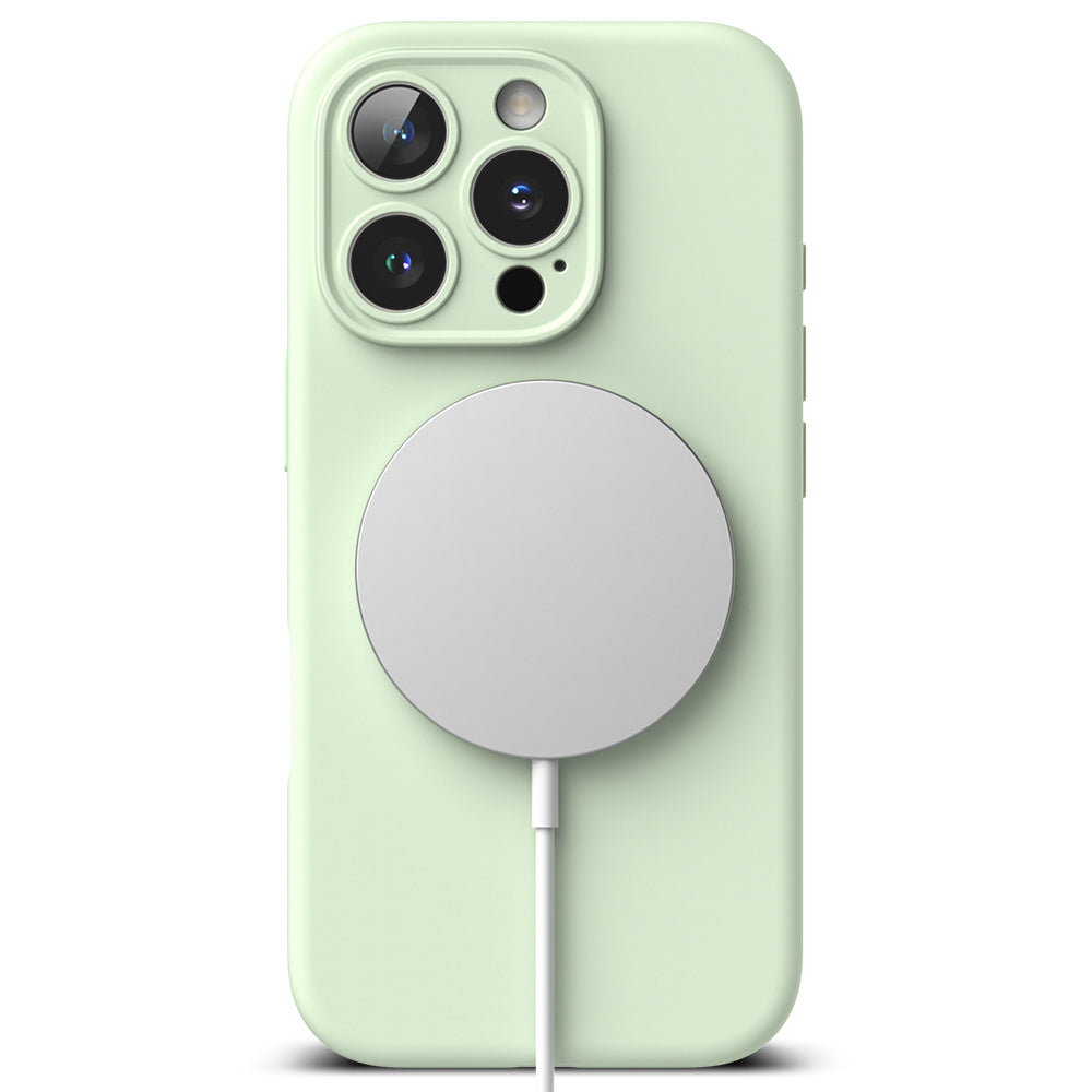Funda MagSafe para Apple iPhone 16 Pro, Ringke, Silicona, Verde Claro