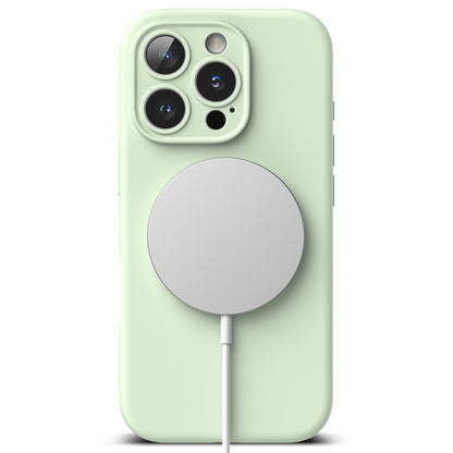 Funda MagSafe para Apple iPhone 16 Pro, Ringke, Silicona, Verde Claro