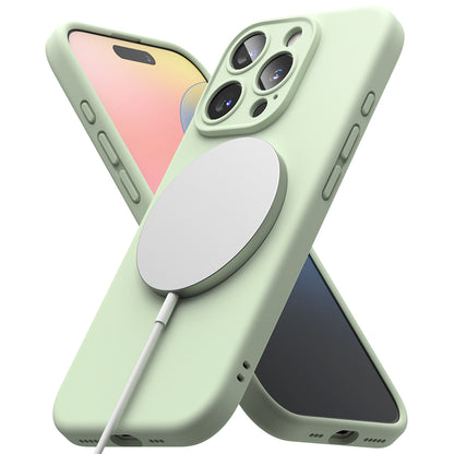Funda MagSafe para Apple iPhone 16 Pro, Ringke, Silicona, Verde Claro