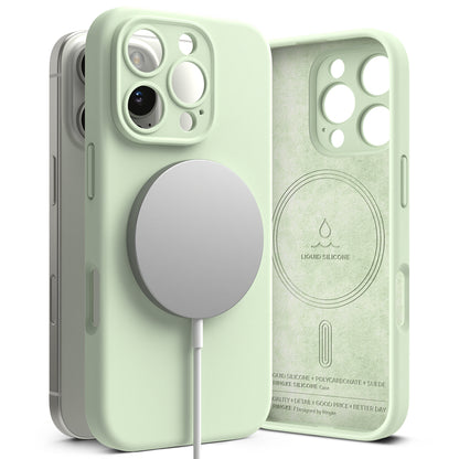 Funda MagSafe para Apple iPhone 16 Pro, Ringke, Silicona, Verde Claro