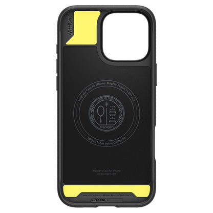 Funda MagSafe para Apple iPhone 16 Pro, Spigen, Rugged Armor, Negra Mate ACS08115