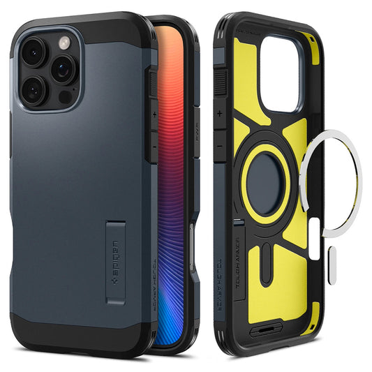 Funda MagSafe para Apple iPhone 16 Pro, Spigen, Tough Armor, Azul ACS08147