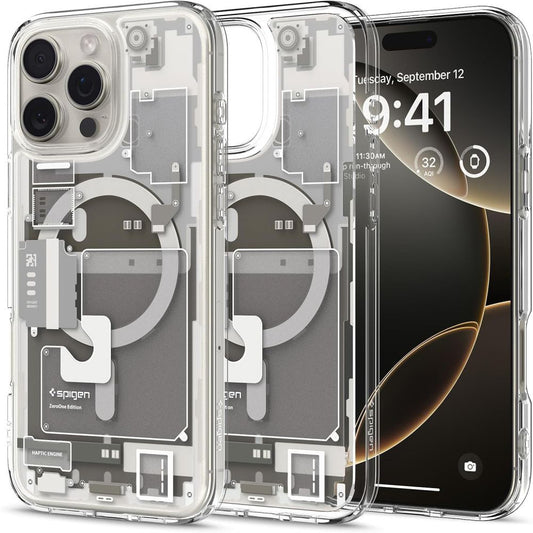 Funda MagSafe para Apple iPhone 16 Pro, Spigen, Ultra Hybrid Zero One, Beige ACS08137