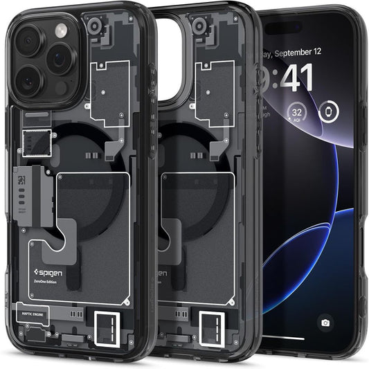 Funda MagSafe para Apple iPhone 16 Pro, Spigen, Ultra Hybrid Zero One, Negra Mate ACS08135
