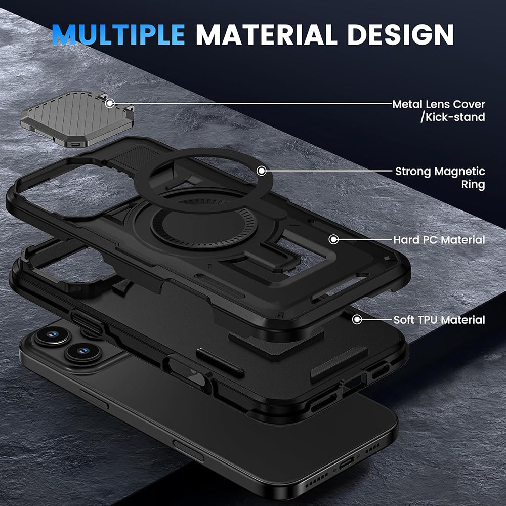 Funda MagSafe para Apple iPhone 16 Pro, Techsuit, CamVault, Negra