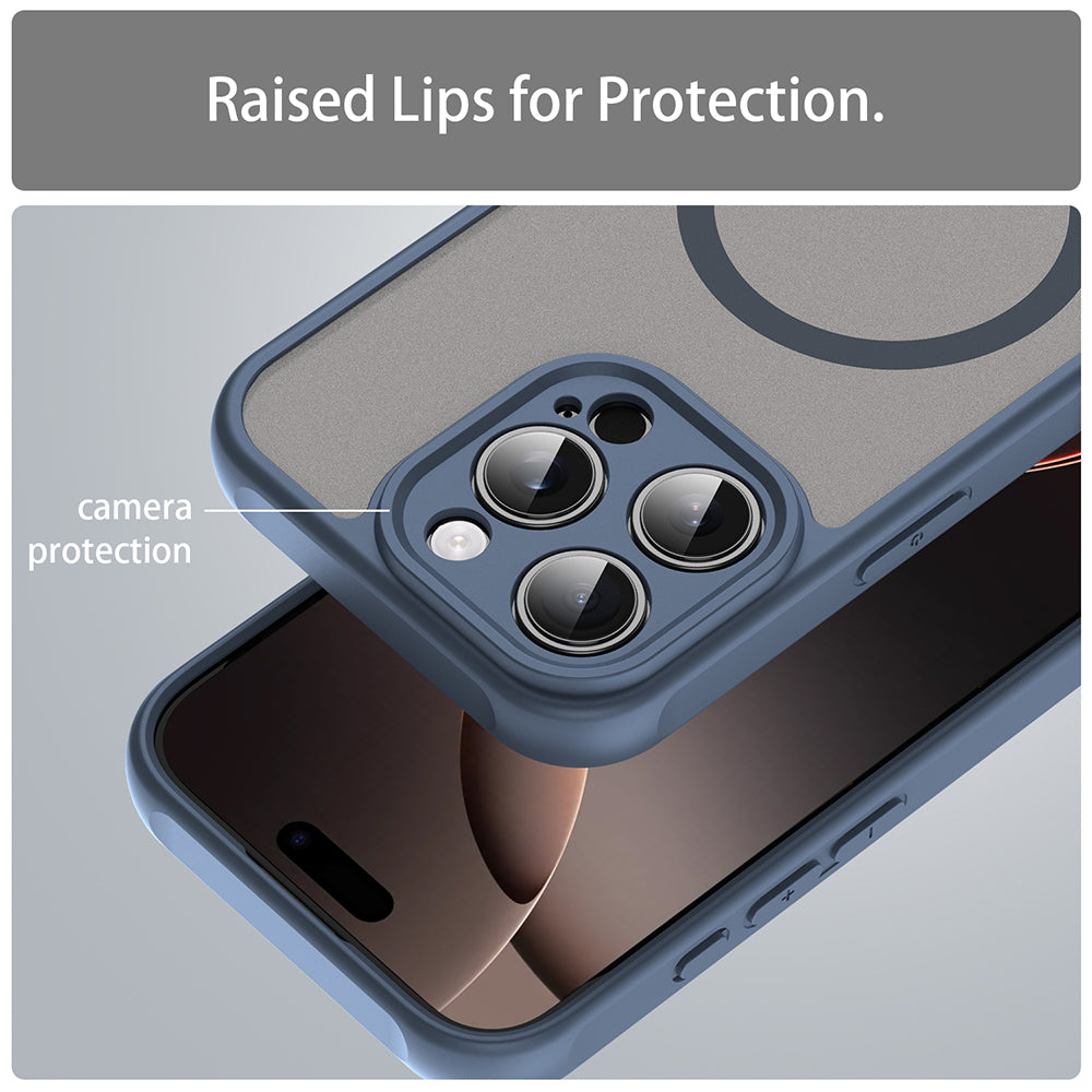 Funda MagSafe para Apple iPhone 16 Pro, Techsuit, HaloFrost II, Azul Marino
