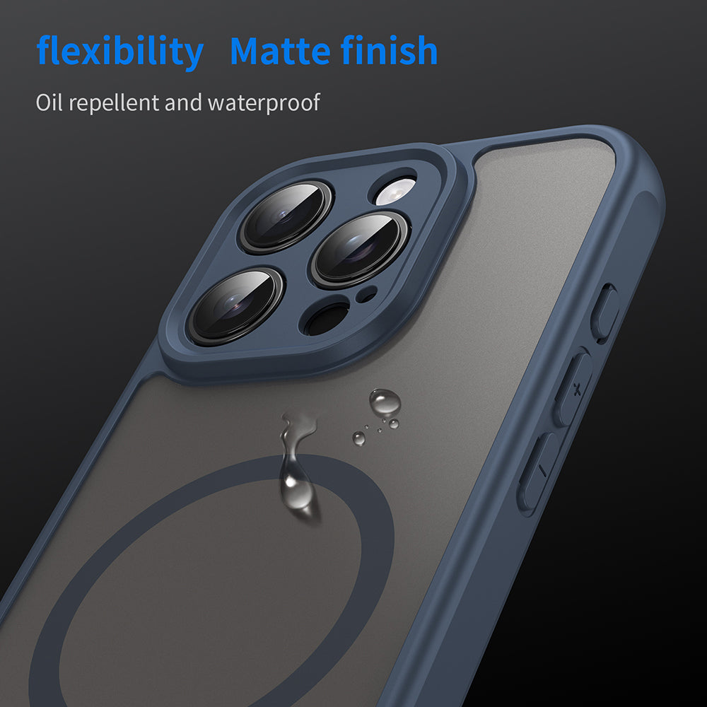 Funda MagSafe para Apple iPhone 16 Pro, Techsuit, HaloFrost II, Azul Marino
