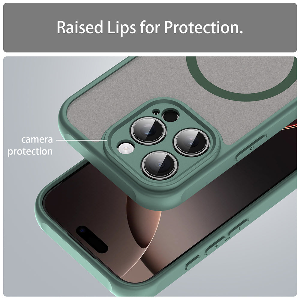 Funda MagSafe para Apple iPhone 16 Pro, Techsuit, HaloFrost II, Verde