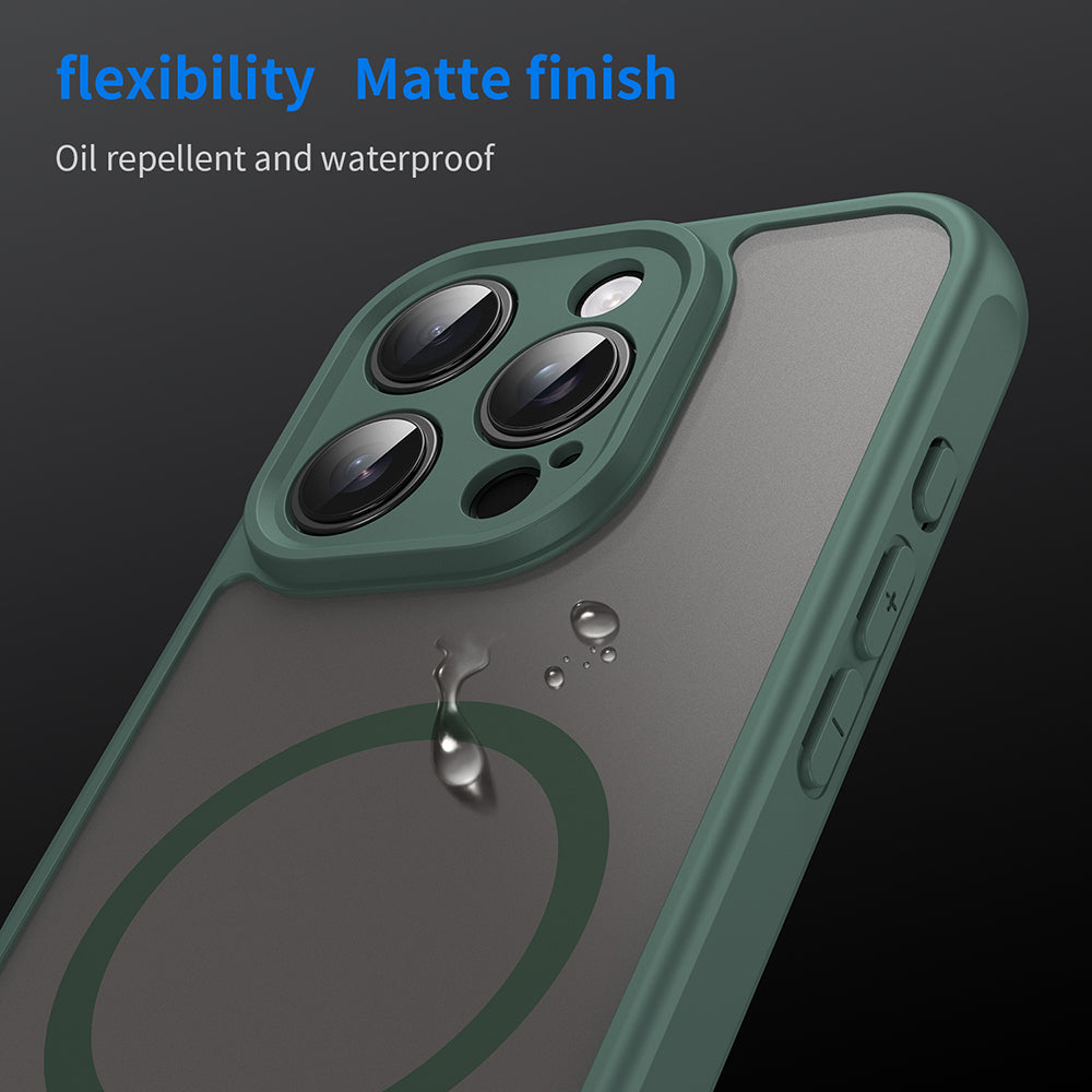 Funda MagSafe para Apple iPhone 16 Pro, Techsuit, HaloFrost II, Verde