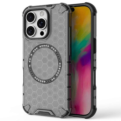 Funda MagSafe para Apple iPhone 16 Pro, Techsuit, HoneyComb Shield, Negra