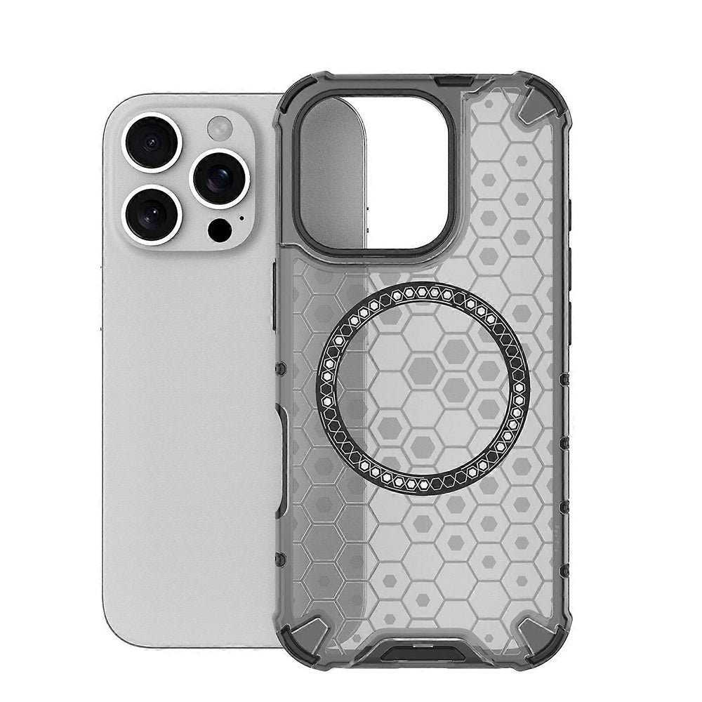 Funda MagSafe para Apple iPhone 16 Pro, Techsuit, HoneyComb Shield, Negra