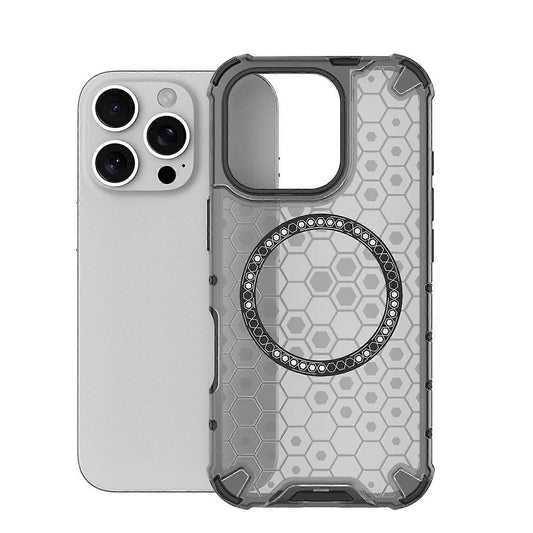 Funda MagSafe para Apple iPhone 16 Pro, Techsuit, HoneyComb Shield, Negra