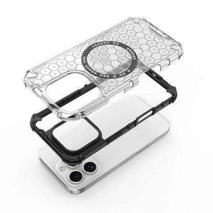 Funda MagSafe para Apple iPhone 16 Pro, Techsuit, HoneyComb Shield, Negra