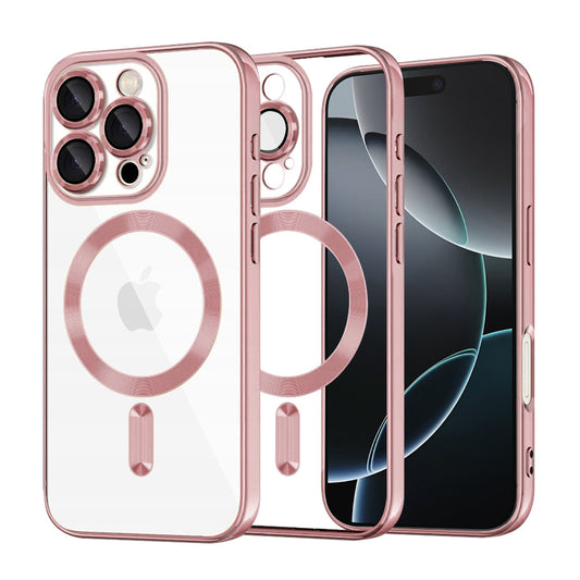 Funda MagSafe para Apple iPhone 16 Pro, Techsuit, Luxury Crystal, Rosa
