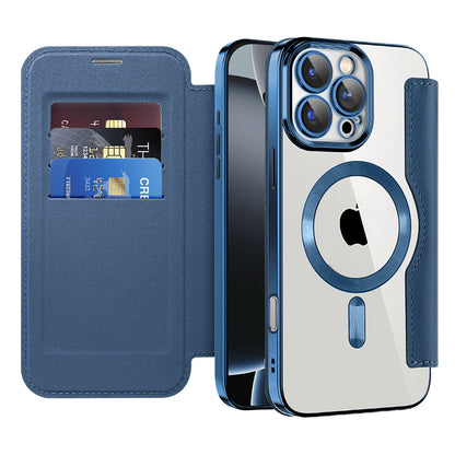 Funda MagSafe para Apple iPhone 16 Pro, Techsuit, SmartMag Book, Azul