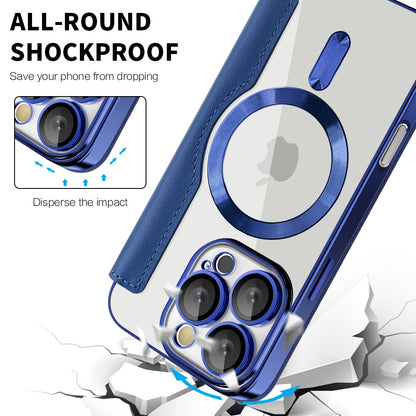 Funda MagSafe para Apple iPhone 16 Pro, Techsuit, SmartMag Book, Azul