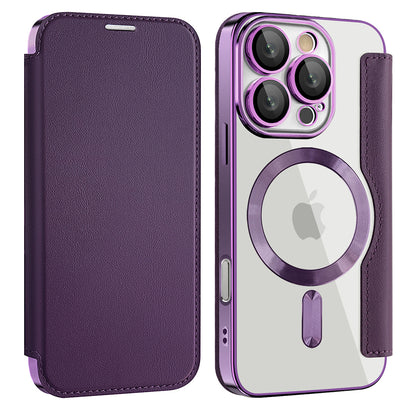 Funda MagSafe para Apple iPhone 16 Pro, Techsuit, SmartMag Book, Morado