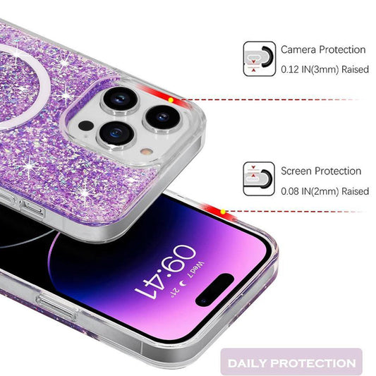 Funda MagSafe para Apple iPhone 16 Pro, Techsuit, Brillo Brillante, Azul