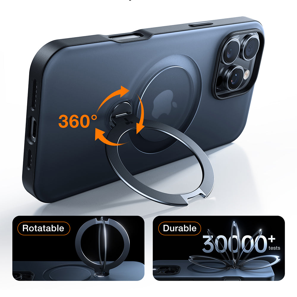 MagSafe Case for Apple iPhone 16 Pro, Torras, Ostand Spin, Transparent