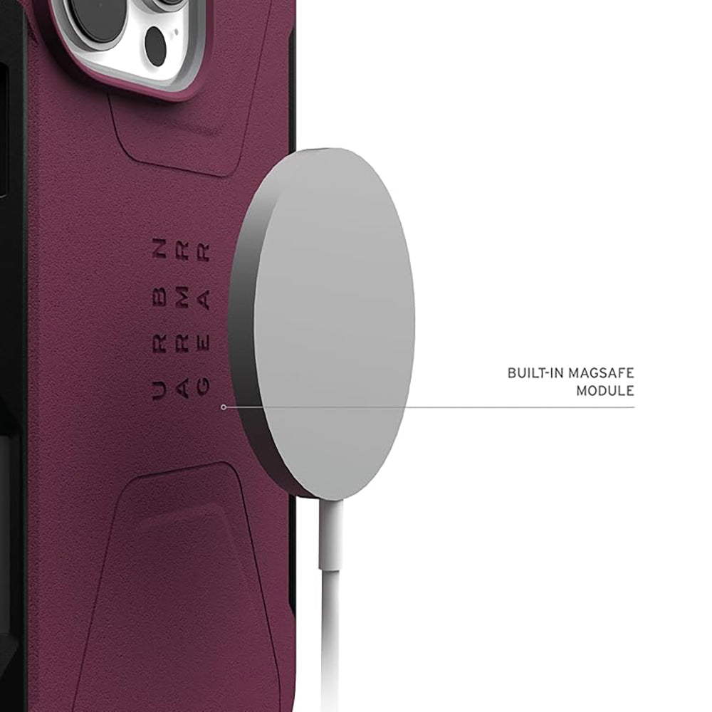 Funda MagSafe para Apple iPhone 16 Pro, Urban Armor Gear, Civilian, Granate