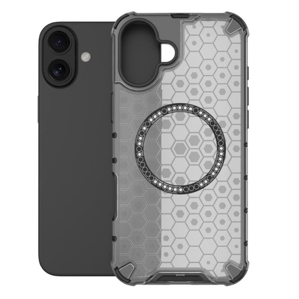 MagSafe Case for Apple iPhone 16, Techsuit, HoneyComb Shield, White