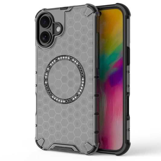 Funda MagSafe para Apple iPhone 16, Techsuit, HoneyComb Shield, Negra