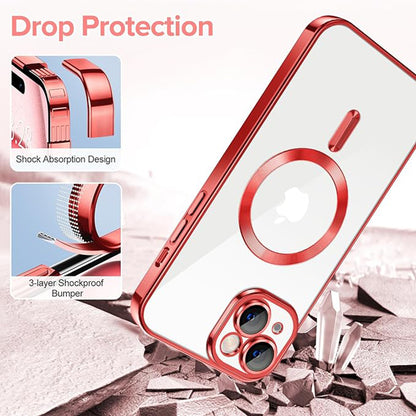 Funda MagSafe para Apple iPhone 16, Techsuit, Luxury Crystal, Plateada