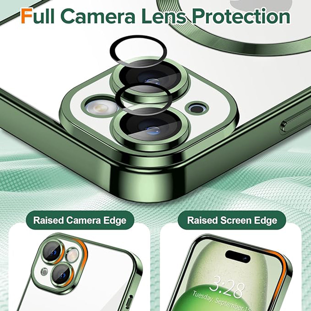 Funda MagSafe para Apple iPhone 16, Techsuit, Luxury Crystal, Plateada