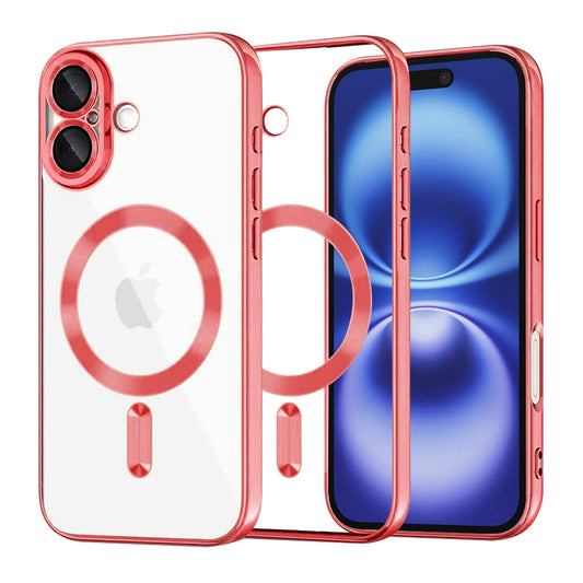 Funda MagSafe para Apple iPhone 16, Techsuit, Luxury Crystal, Roja