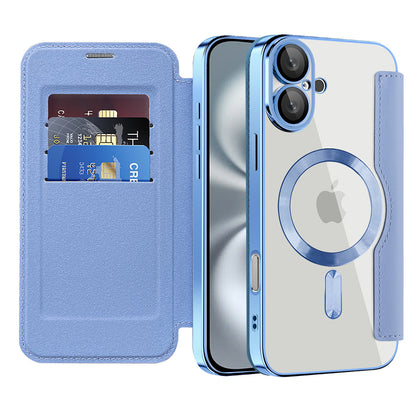 Funda MagSafe para Apple iPhone 16, Techsuit, SmartMag Book, Azul