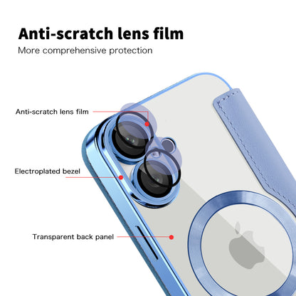 Funda MagSafe para Apple iPhone 16, Techsuit, SmartMag Book, Azul