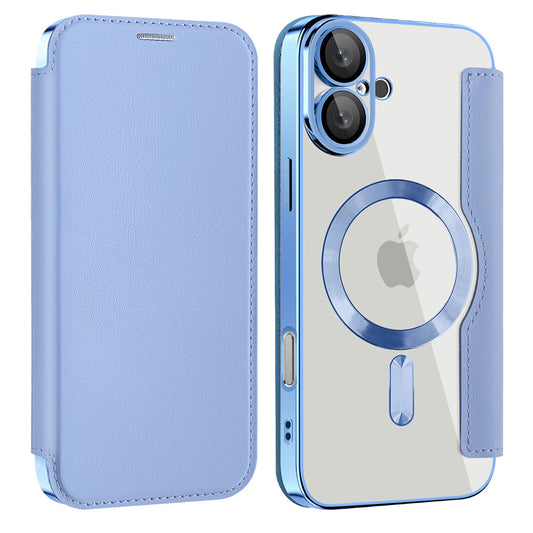 Funda MagSafe para Apple iPhone 16, Techsuit, SmartMag Book, Azul