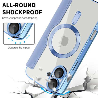 Funda MagSafe para Apple iPhone 16, Techsuit, SmartMag Book, Azul
