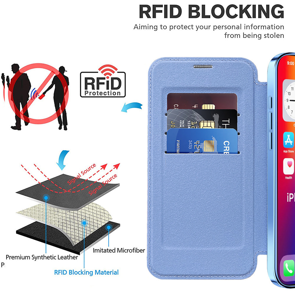 Funda MagSafe para Apple iPhone 16, Techsuit, SmartMag Book, Azul