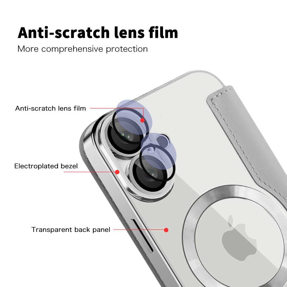 Funda MagSafe para Apple iPhone 16, Techsuit, SmartMag Book, Gris